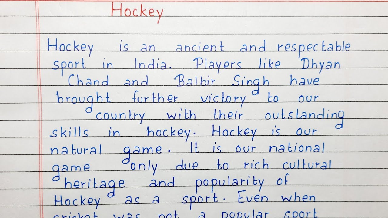 simple essay on hockey game