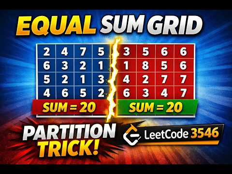 🔥LEETCODE 3546 | Equal Sum Grid Partition I |Easy Trick | Python💡 #coding #dsa #leetcode #python
