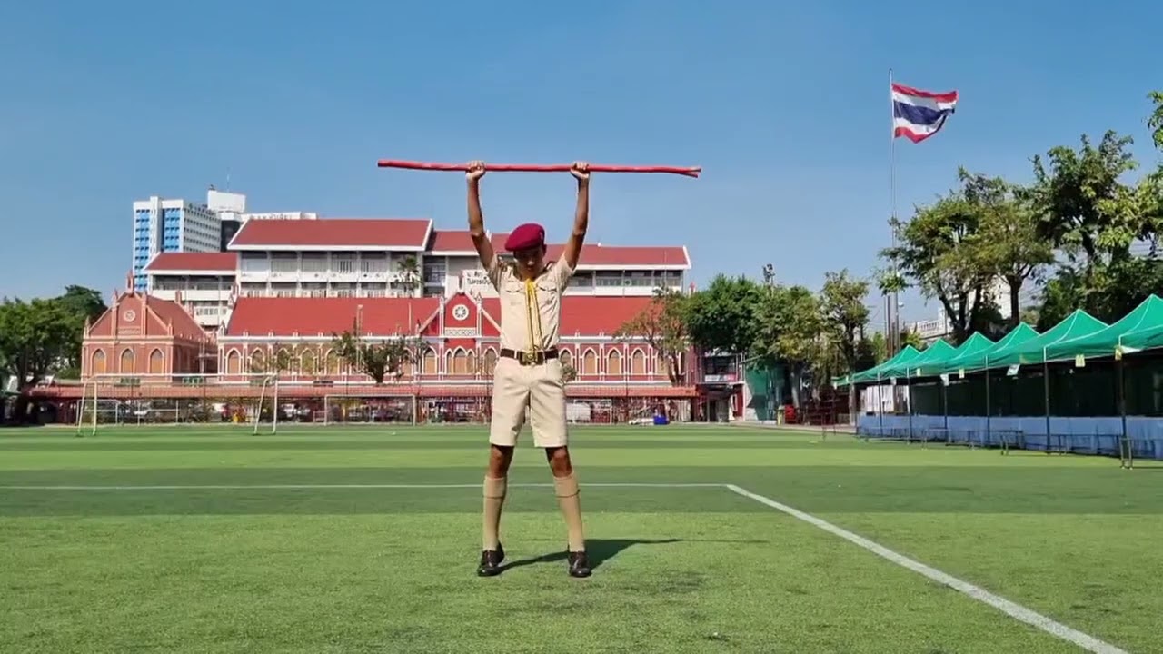 การแสดงกายบริหารประกอบไม้ง่าม โรงเรียนเครือข่ายเทพศิรินทร์