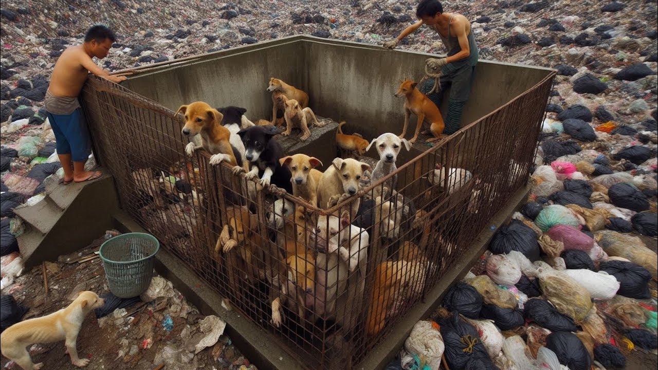 The Dogs cried out in pain for help after being stuck in cage, People ...