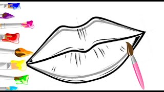 Glitter Lips | Coloring and Drawing for kids,toddlers |