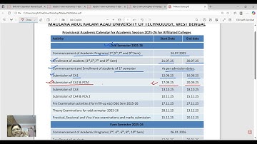 Makaut new academic calendar for 2025-2026 | Odd & Even Semester Exam Dates #MAKAUT #exam