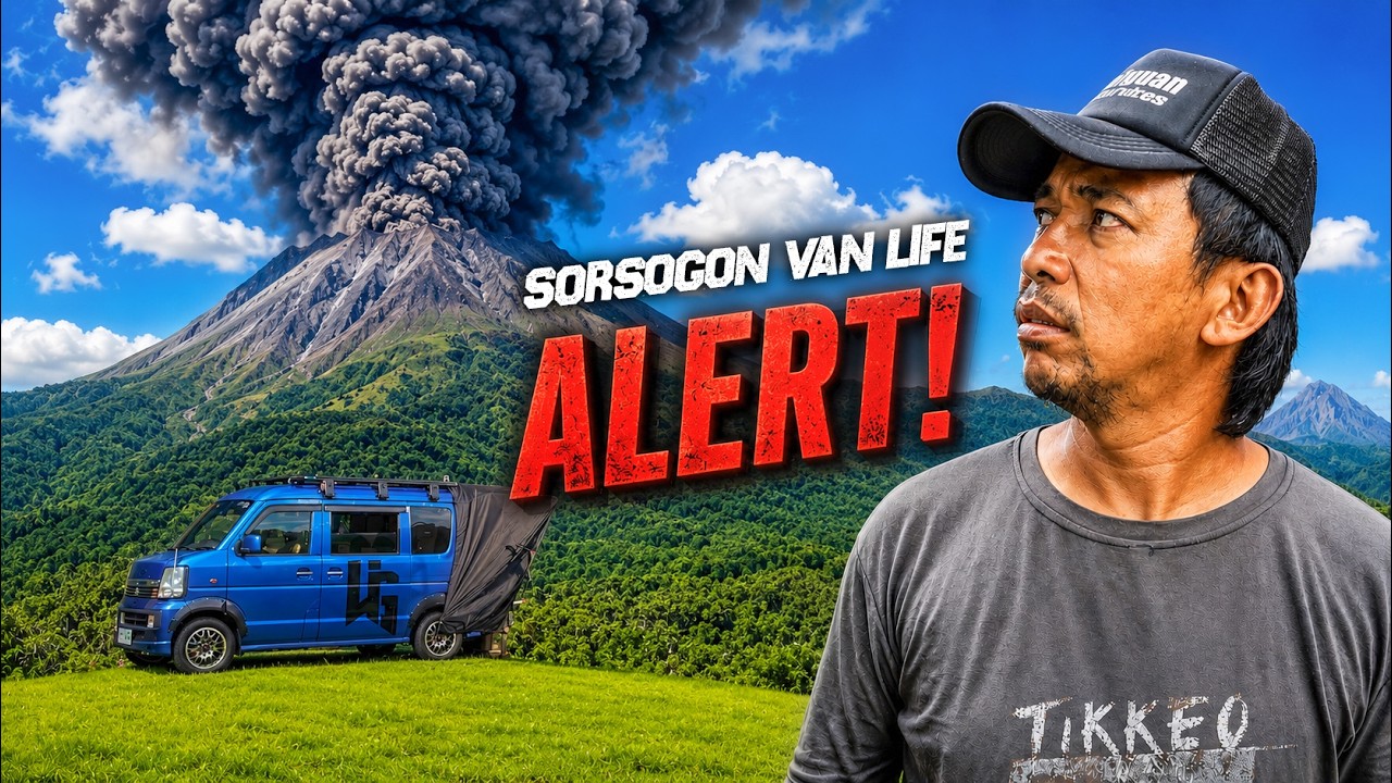 WE'RE SCARED! CAMPING NEAR THE ACTIVE VOLCANO! VanLife in Sorsogon