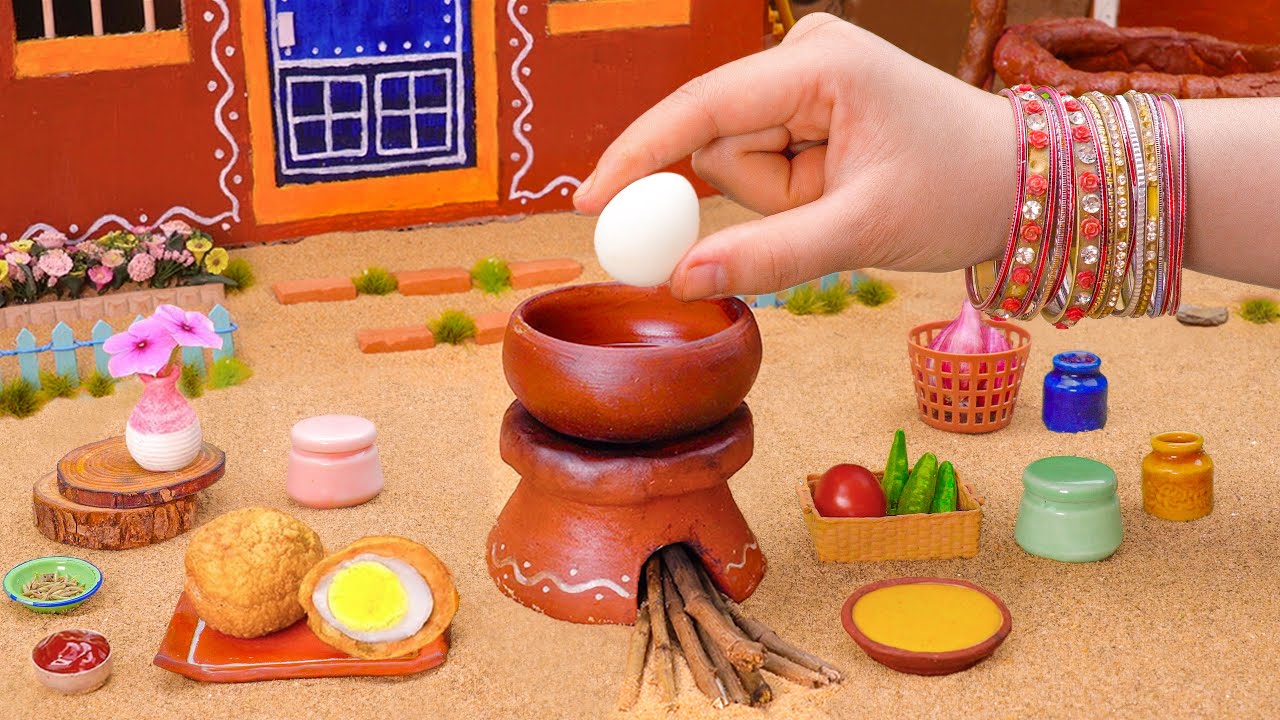 Mini Pakora Machine Miniature Pakora Recipe | Crispy Egg Pakora Recipe | Tiny Foodkey - YouTube