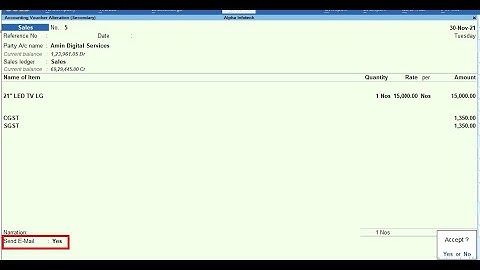 Tally Add On : Auto E-Mailing after Voucher Entry in Tally Prime Software.