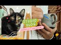 Haciendo tazas de Cerámica y una linda gatita en mi STUDIO VLOG ✨