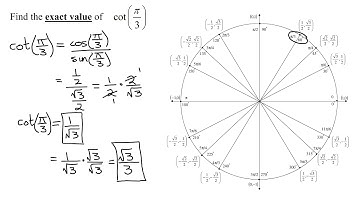 Find the Exact Value of the Cotangent of (Pi/3) Using the Unit Circle