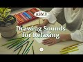 3 Hours Coloring Book Drawing Sounds ASMR With Color Pencil Healing Sound For Relaxing