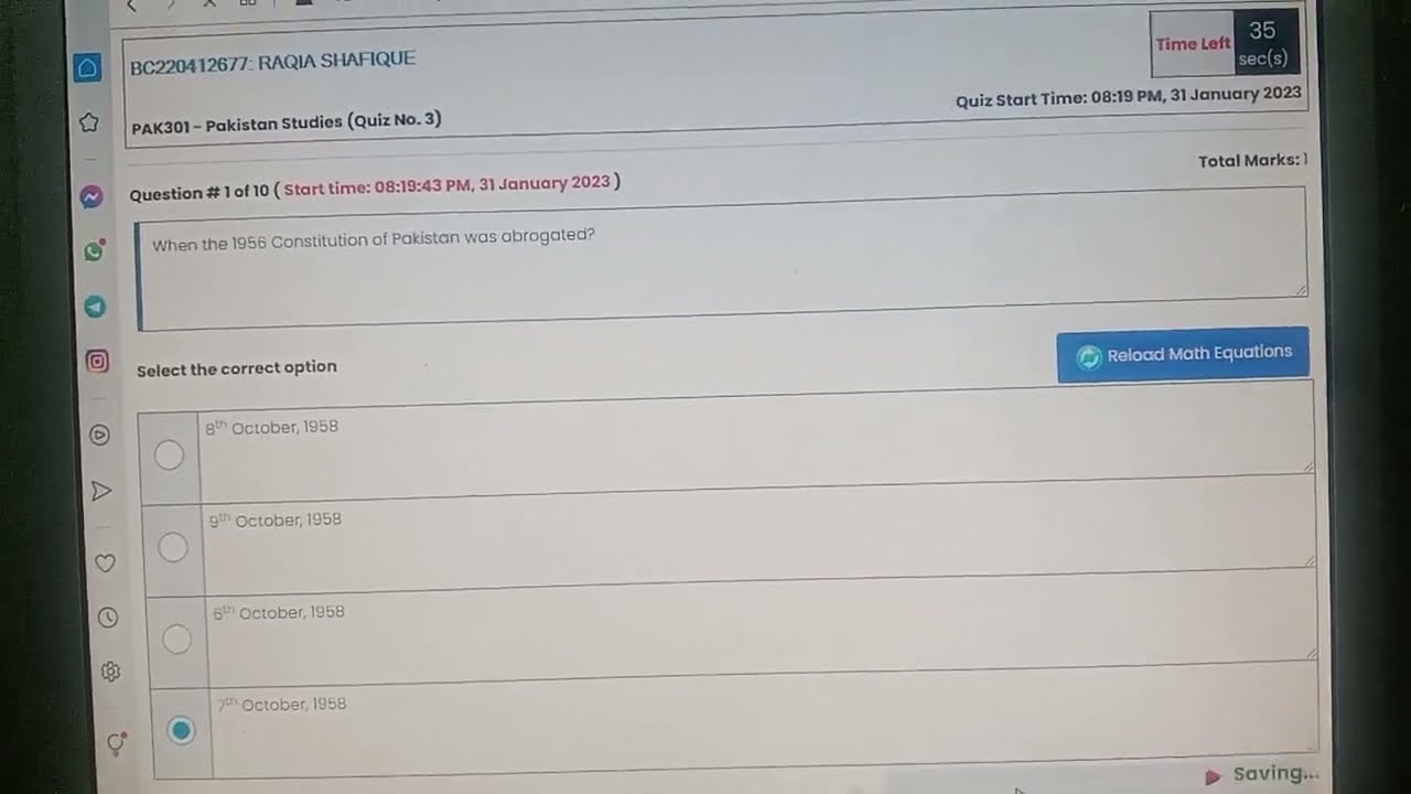 Pak301 quiz 3 2023 solution/Pak301quiz 3 solution semester Fall 2022 /university VU LMS