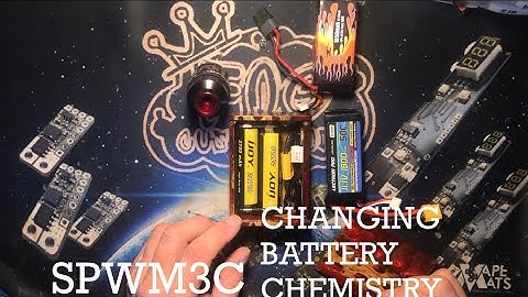 CHANGING BATTERY CHEMISTRY IN THE SPWM3 C .. LIPO OR LITHIUM ION..demonstrated at the 2:15 min mark