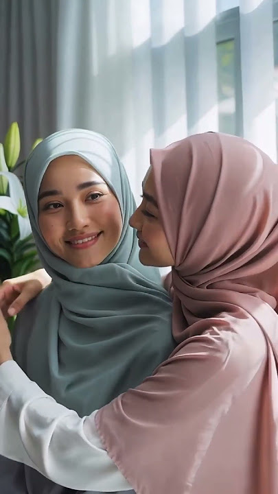 Beautiful hijab woman loves her friend!!! ❤️❤️💋