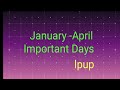 January - April important days psc