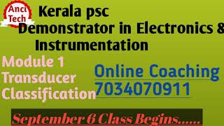KeralaPSC Demonstrator inElectronics and Instrumentation   Module 1 Variable resistance transducer✌✌