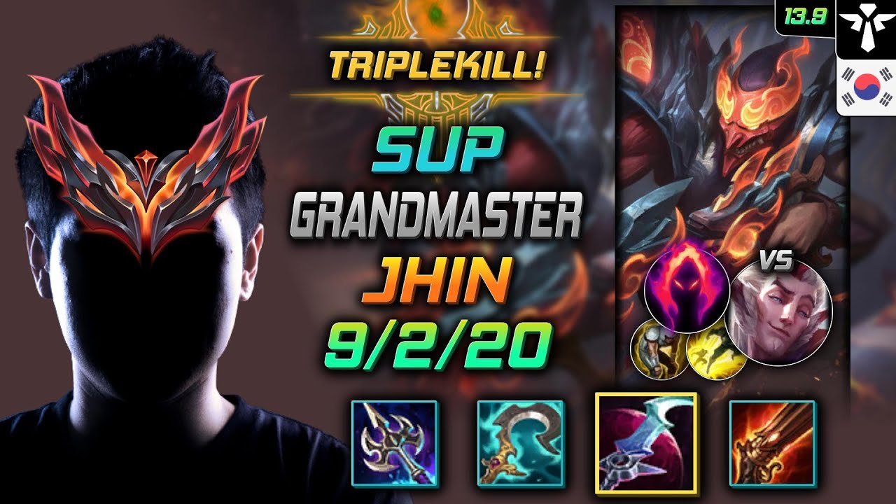GrandMaster Support Джин Build Затмение Темная жатва - Jhin Support vs Rakan - LOL KR 13.9