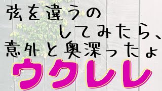 弦で、ウクレレ音は変わったか？ フロロ、ナイロン、ナイルガット 3種