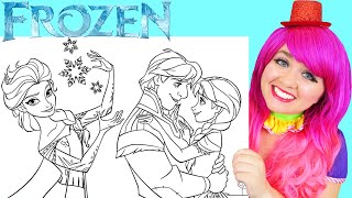 Coloring Frozen Elsa, Anna & Kristoff | Pencils & Crayons