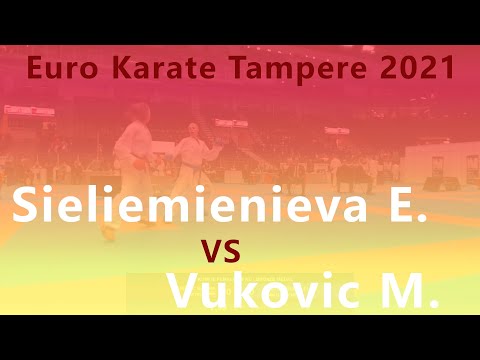 European Championship Tampere 2021 Sieliemienieva Elina Vukovic Marina U21 Kumite Female 68 Kg 