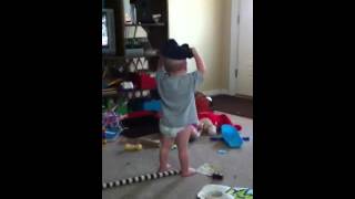 Michael trying to dress himself