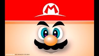 Draw Super Mario Background Face In Illustrator.