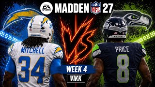 Chargers vs Seahawks Week 4 Simulation | Madden 27 Draft Rosters