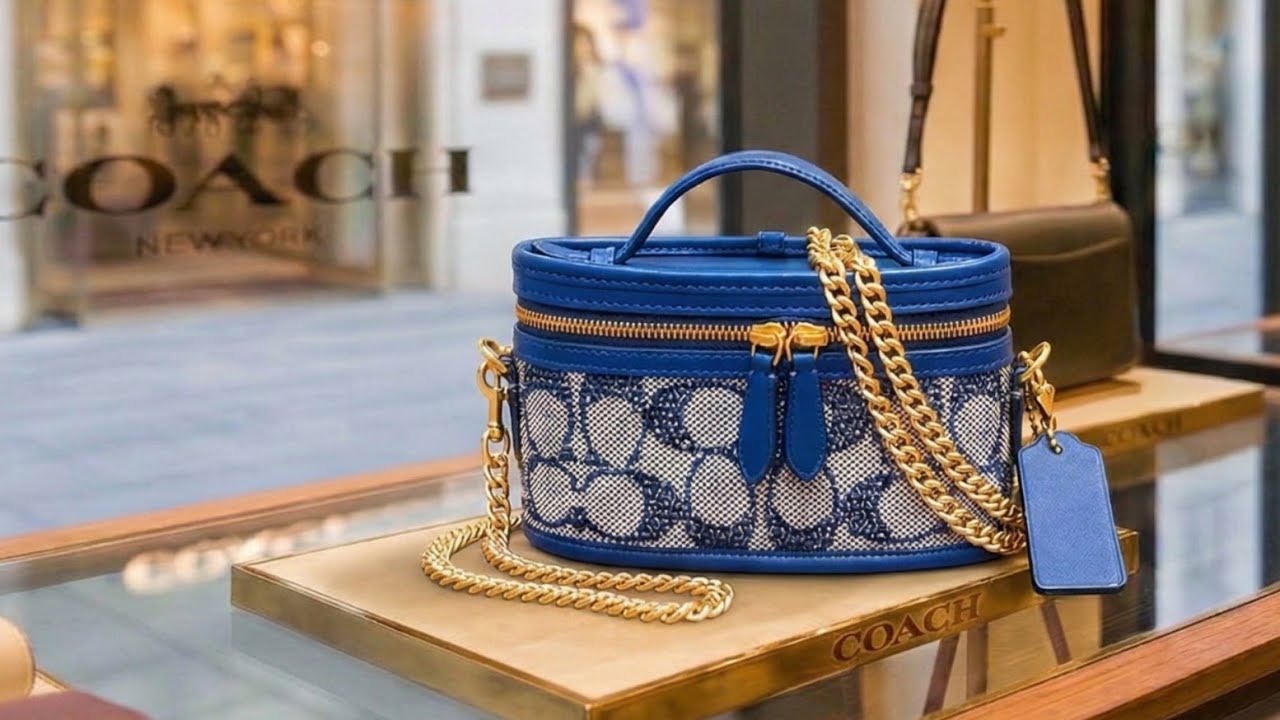 Сумка через плечо Coach Trail 15 из фирменного жаккарда.