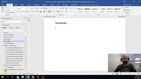 How to create a list of table (or figures) in a Masters or PhD thesis - DayDayNews