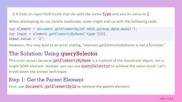 How to Use document.getElementById and querySelector to Retrieve Elements by Name in Vanilla JS