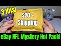 eBay NFL Football Mystery Hot pack! 3 Hits Per Pack! Not Bad For $20 Plus Shipping!