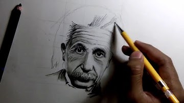 Charcoal Sketch of Albert Einstein (Time Lapse)