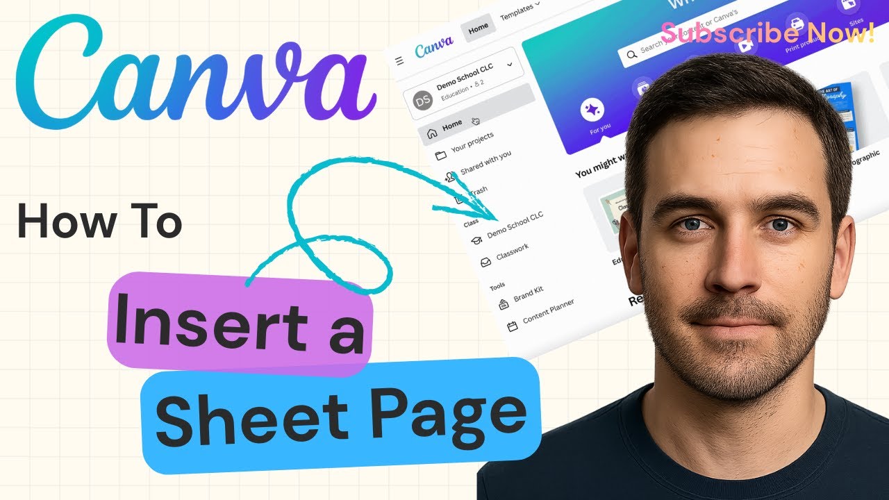 How To Insert A Sheet Page In Canva | Canva Tutorial 2025