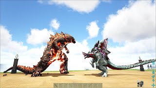 Ark King Godzilla burning 1x1 Kaitan Kaiju ark White Dead | ARK Mod Battle