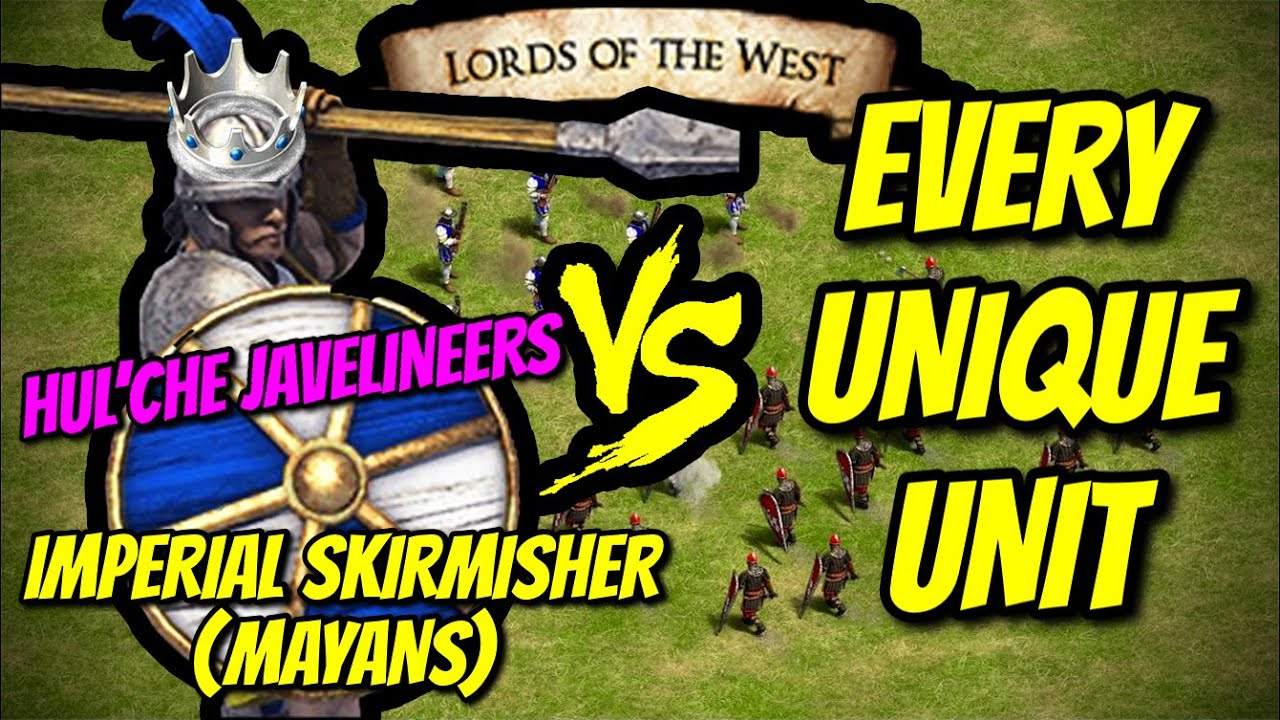 IMPERIAL SKIRMISHER (Mayans) vs EVERY UNIQUE UNIT (Lords of the West) | AoE II: Definitive Edition