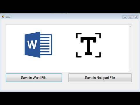 How to Save Text Box Data in Word and Notepad File VB.NET