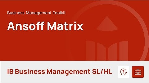 Ansoff Matrix [IB Business Management SL/HL]