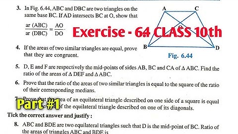 CBSE class 10th CHAPTER 6 TRIANGLES exercise 6.4 NCERT solution | Hindi | Q1 Q8 Q9