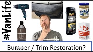 Plastic Bumper Restorer - What is best? Heat Gun, Peanut Butter, Linseed Oil, Meguiars, Gtechniq C4.