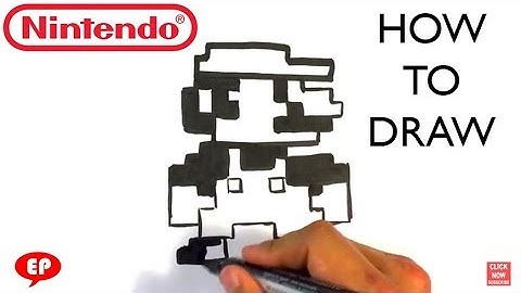 How to Draw Mario - 8 Bit- Easy Pictures to Draw