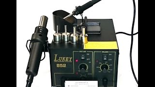 Паяльная станция LUKEY 852 с феном. Видео от Electronoff.(Встречаем термовоздушную паяльную станцию Lukey852 ! Фен + паяльник с нагревателем HAKKO. Прочный металлический..., 2015-05-21T08:01:07.000Z)