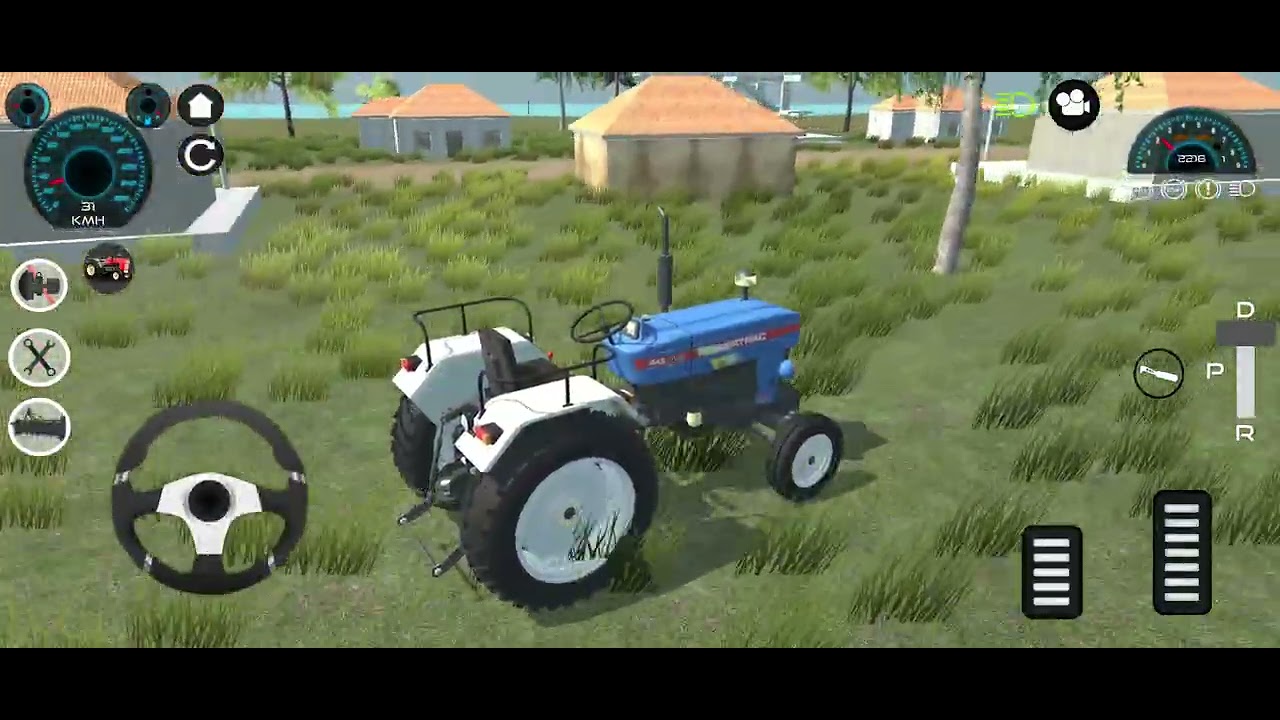 Jhon deere farming with a cultivater in a game 