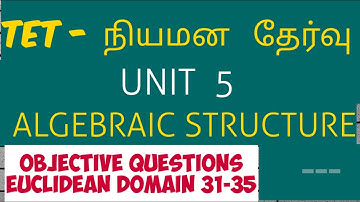 ugtrb maths euclidean domain mcq tntet  unit 5 algebraic structure-,in tamil,tetselection exam