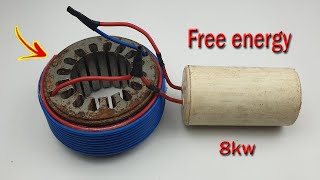 I Create free energy 8kw.with magnet PVC wire|| how to make a free generator 100% at home