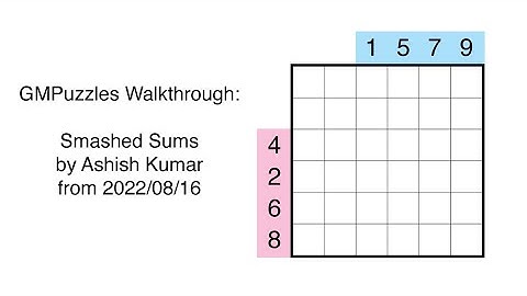 GMPuzzles - 2022/08/16 - Smashed Sums by Ashish Kumar