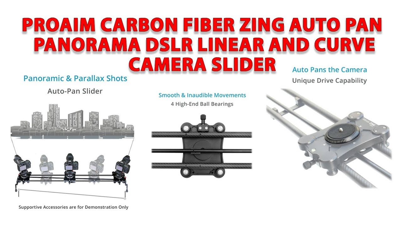 PROAIM Carbon fiber ZING Auto Pan Panorama DSLR Linear and Curve Camera  Slider 