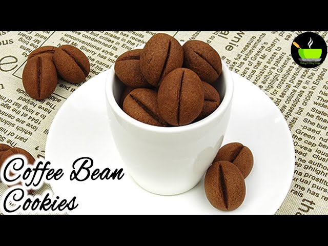 Eggless Coffee Bean Cookies Recipe | Coffee Cookies | Cookies Recipe | Easy Coffee Cookies Recipe | She Cooks