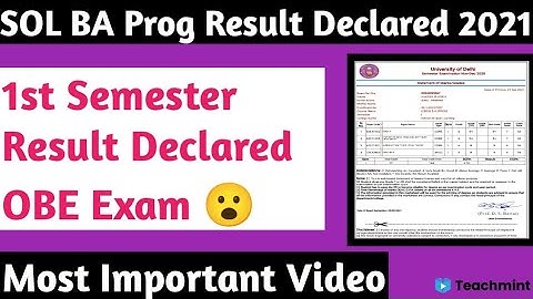 SOL OBE Exam BA Prog Result Declared 2021 || 1sr semester Result Declared || Teachmint