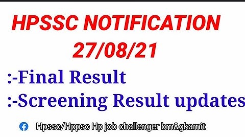 HPSSC final result, screen result updates 27/08/21, important Notification @hpamiteducation