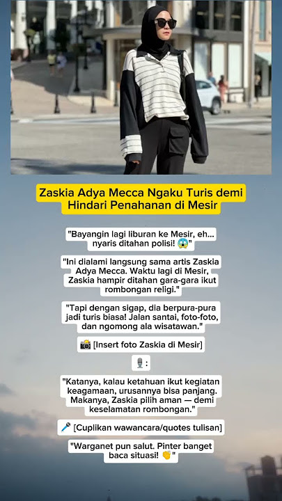 'Aksi Cerdik Zaskia Adya Mecca di Mesir: Pura-Pura Jadi Turis!'