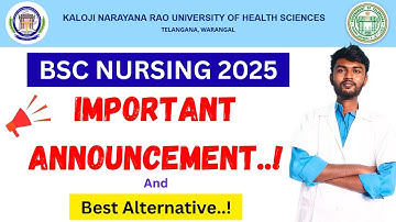 📢 Important Announcement - KNRUHS bsc nursing web options 2025 |knruhs bsc nursing notification 2025