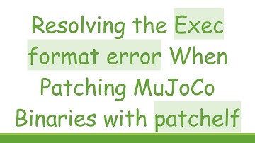 Resolving the Exec format error When Patching MuJoCo Binaries with patchelf