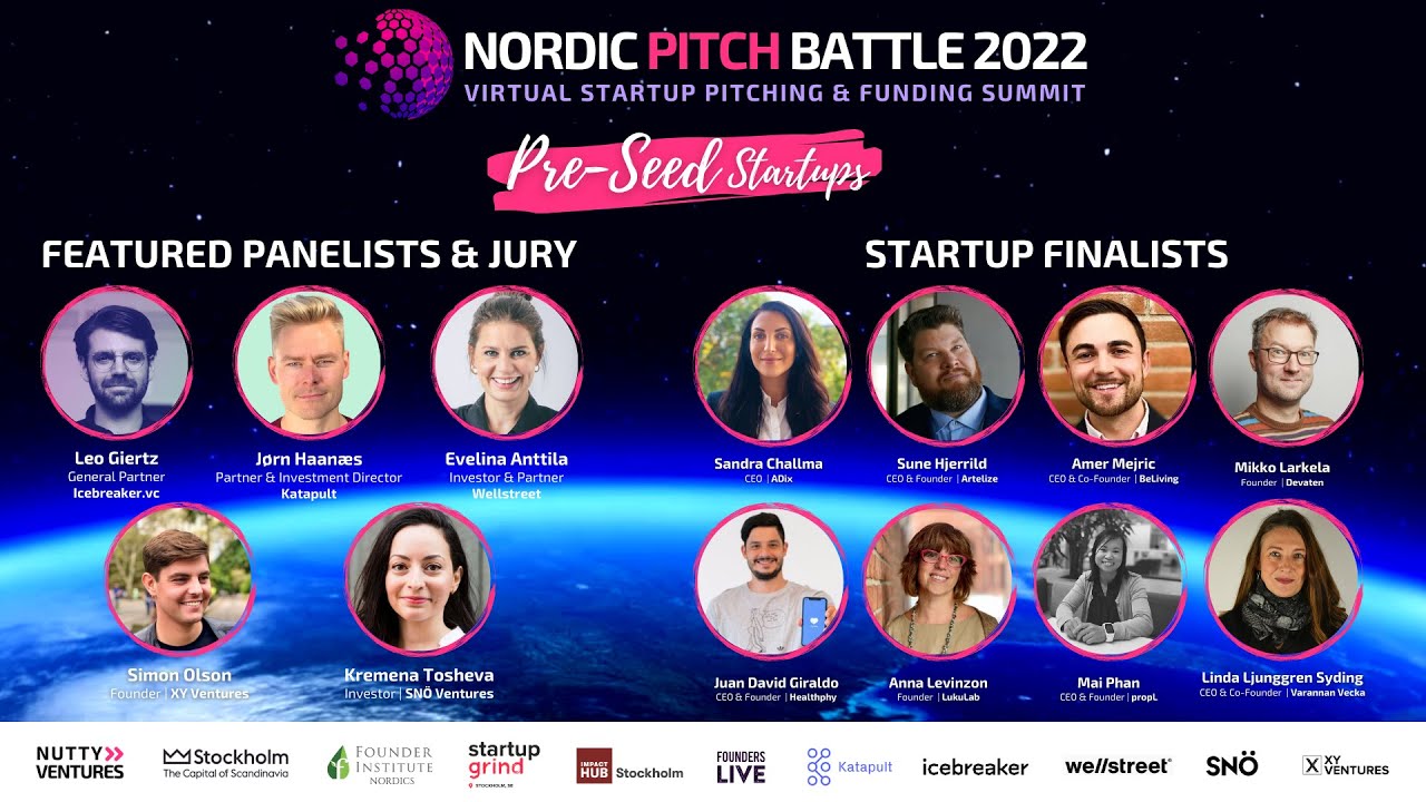 PITCHING: Pre-Seed Startup Pitches at the Nordic Pitch Battle 2022